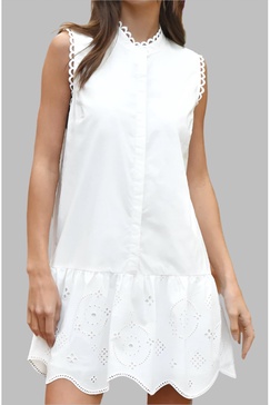 kimmie eyelet mini dress in white