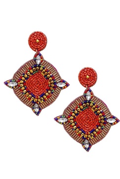 women's seed crystal bead dangle earring