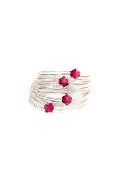 marcia wire wrap ring with ruby swarovski crystals