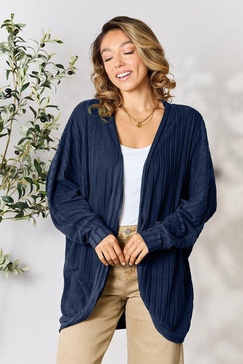 full size ribbed cocoon cardigan