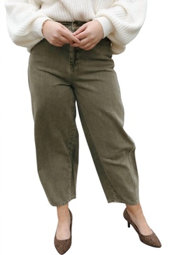 washed barrel pants in olive