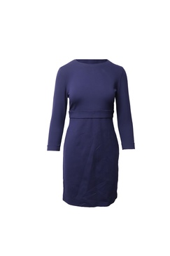 sheath dress in navy blue viscose