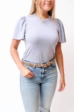 savannah mock neck tee in purple sage