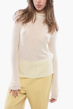 turtleneck sweater with sheer effect