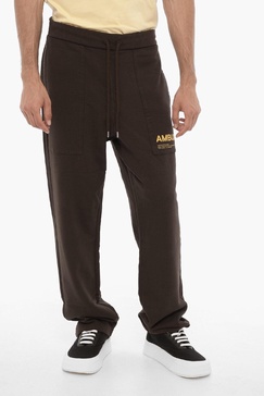 brushed cotton joggers with contrasting logo