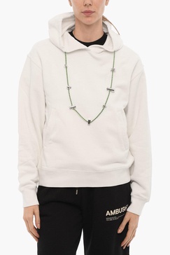 solid color stoppers hoodie with removable chain