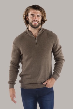 melange mink quarter zip