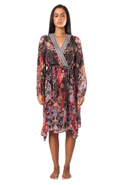 estella wrap 2 way sleeve short dress
