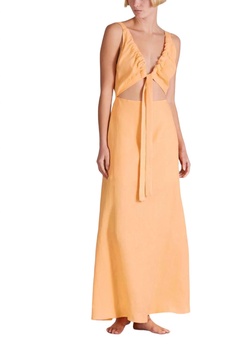 tobago organic linen dress in melon