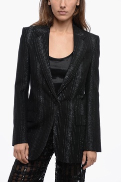 wool blazer with lurex detailing