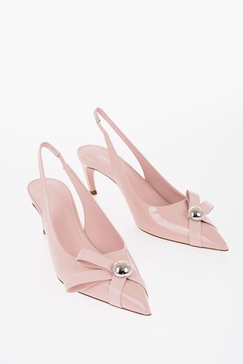 patent leather brilda slingback pumps with point toe 5,5cm
