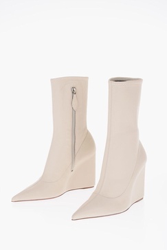 leather danielle booties with integrated wedge 10cm