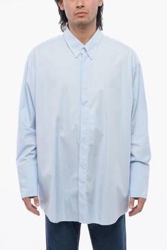 button-down cotton shirt with hidden buttoning