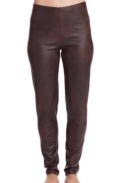 microfiber leather pant in brown