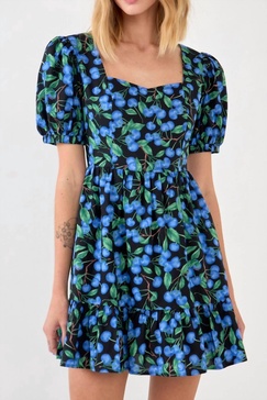 blueberry mini dress in blueberry print