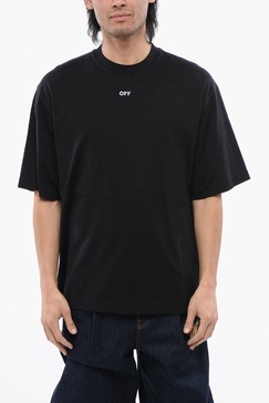 solid color skate crew-neck t-shirt with arrow embroidery