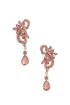 women's flower rhinestone dangle earring