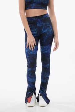 printed leggings with side slits