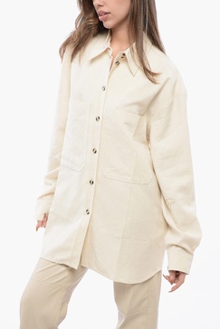 solid color fabian overshirt with double breast pocket