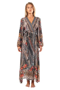 rue wrap 2 way sleeve maxi dress