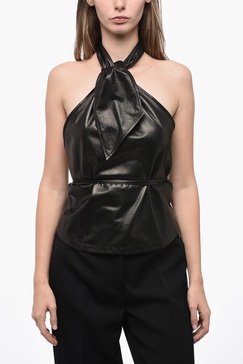 leather halter top