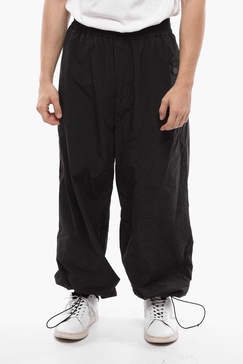 seasonal nylon patch peach baggy sweatpants