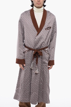 mm1 polka dot long cardigan with belt