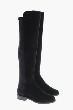 knee-high suede leather boots