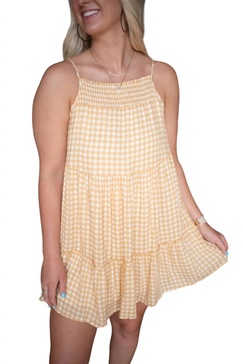 already yours mini dress in mustard/ivory