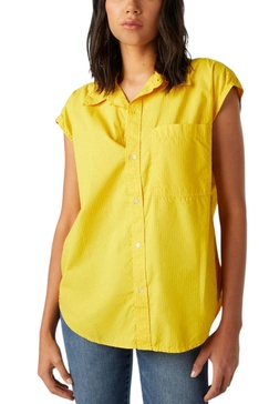 ruth sleeveless shirt in lemon