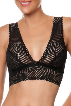 graphic bralette in black