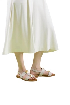 women's pyramid stud sandals in white