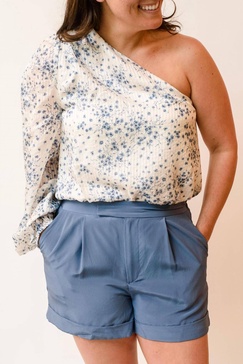 lenore bodysuit in blue floral