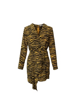 a.l.c jensen tiger print dress in multicolor silk