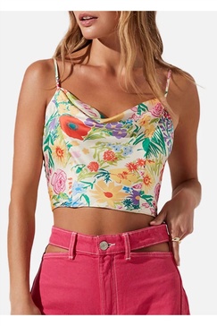 ellery top in orange pink floral