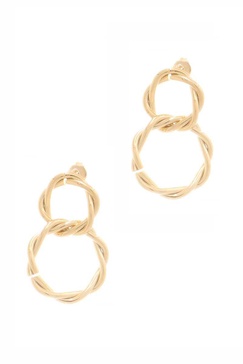 women's secret box double twist metal dangle stud earring