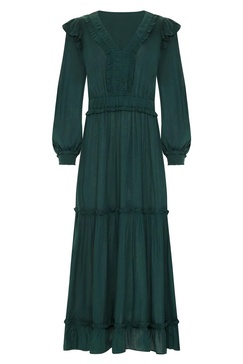summer midi dress in emerald