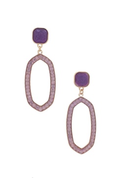 women's beaded oval post drop earring