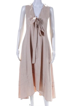 womens sleeveless neck tie dress dusty rose