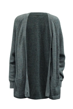 kianne ribbed cardigan in grey alpaca