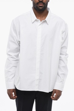 popeline shirt with hidden buttoning