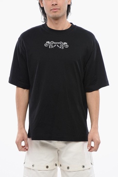 skate-fit tattoo bandana embroidered t-shirt