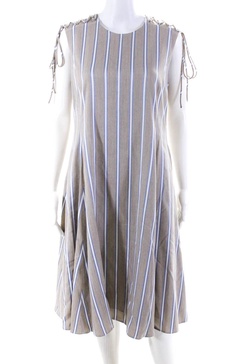womens shoulder lacing dress frost grey / blue