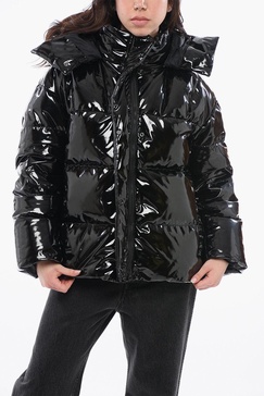 hidden buttoning gummo down jacket