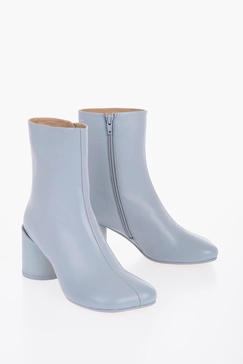 mm6 leather booties heel 7 cm