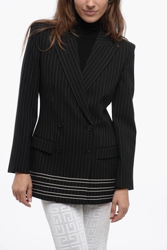 virgin wool double-brest blazer with striped motif