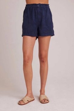callie ruffle short in brazilian navy