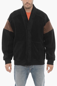 fleeced two-tone kimono sweatshirt