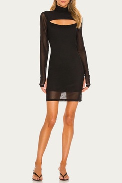 tilda mesh mini dress in noir
