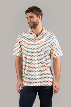 yellow with sharks polo shirt